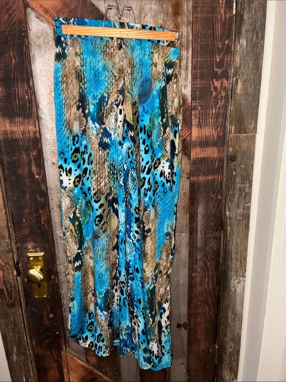 Kaktus Blue & Brown Animal Print Pants